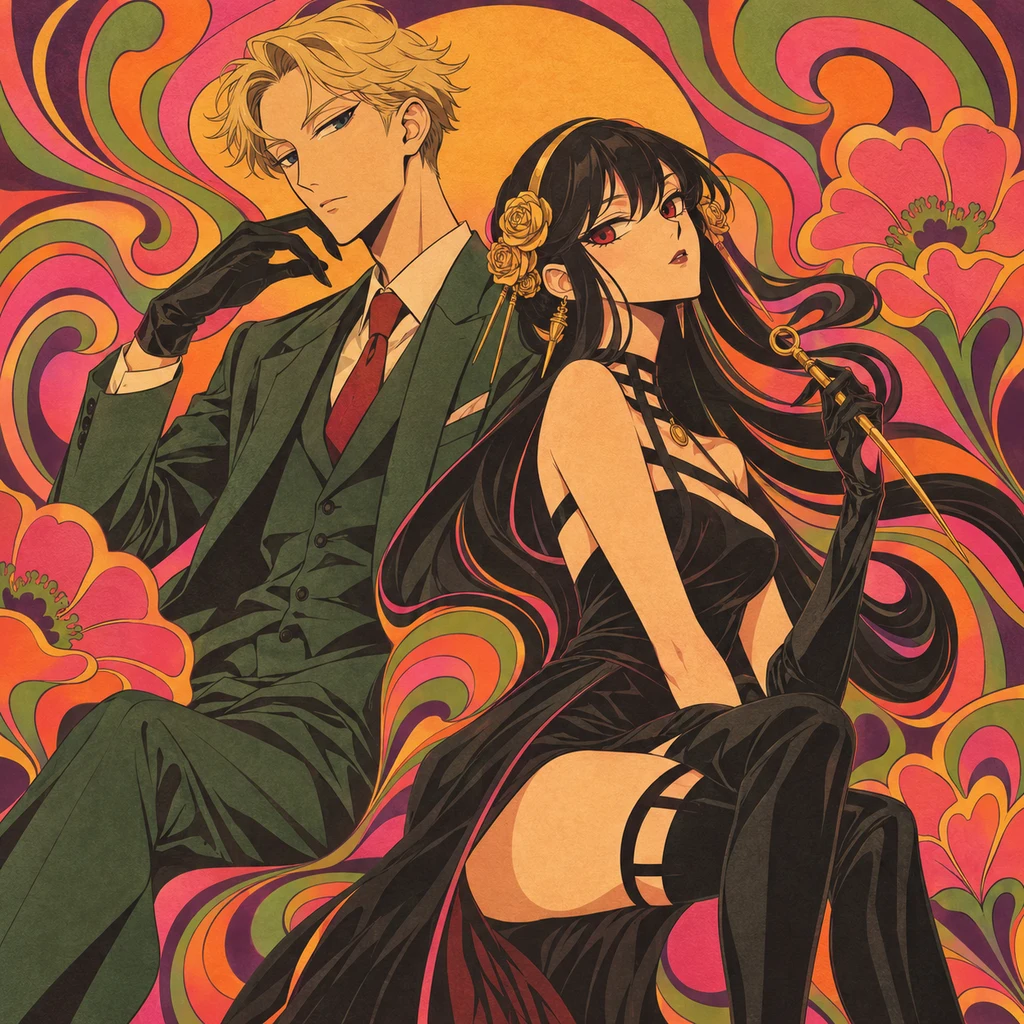 迷幻曲線插畫
